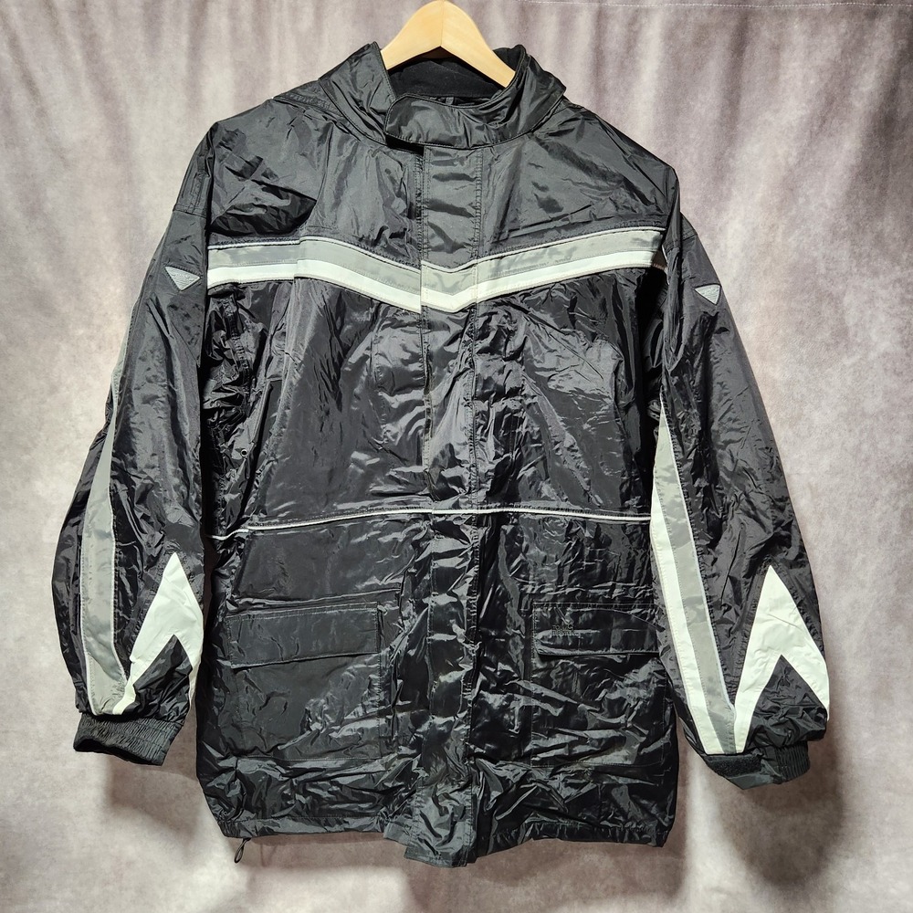 mens TOUR MASTER Elite Series II Rainsuit Jacket Black reflective Motorcycle 4XL